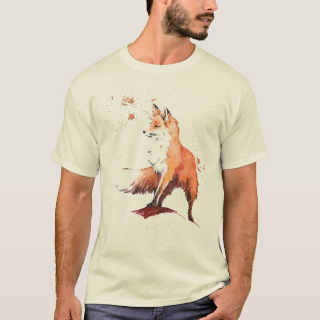 Red Fox Watercolor T-Shirt (Front)