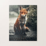 Red Fox Wild Hunting Animals Forest Nature Scenery Jigsaw Puzzle<br><div class="desc">Beautiful and colourful nature forest scenery of a wild red fox close hunting eyes look up sharing the love and joy of being free. Enjoy your day at home with funny puzzle games with your family and friends. Makes perfect gift for animals, environment, nature, colours, forest, wood, lakes and mountains...</div>