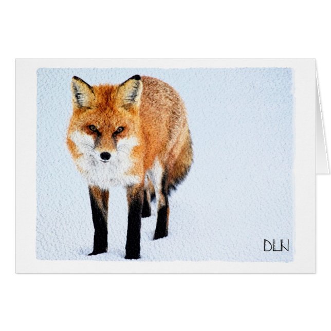 Red Fox/Wildlife Art/Watercolor Look (Front Horizontal)