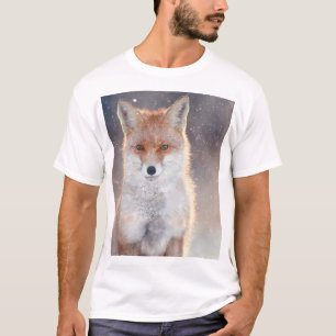 Red fox, winter forest, scenic illustration. T-Shirt