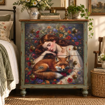 Red Fox woman Companion Wildflower Meadow