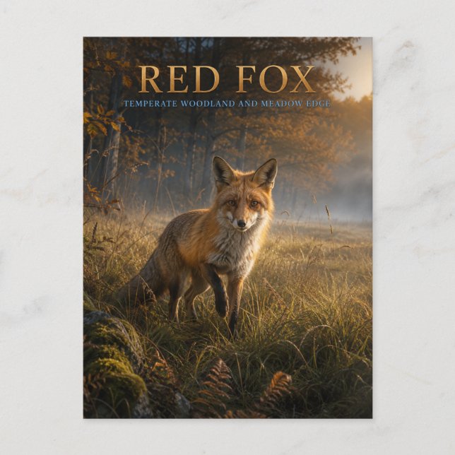 Red Fox Woodland Meadow ANIMALS Postcard (Front)