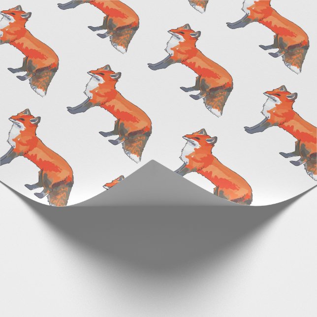 Red Fox Wrapping Paper (Corner)