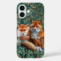 RED FOXES AMONG GREENERY, FOLIAGE AND FLOWERS