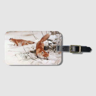 Red Foxes in the Winter Snow (by Wilhelm Kuhnert) Luggage Tag