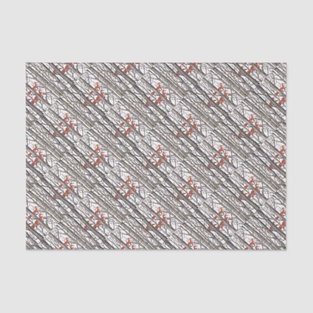 Red Foxes in Woods Art  Unique Gift Wrap Tissue Paper (Front)