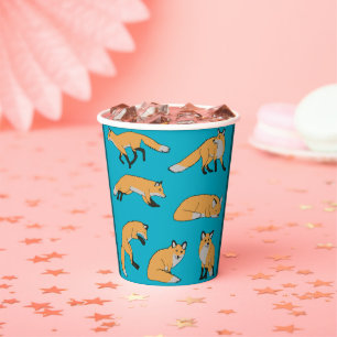 Red Foxes Paper Cups