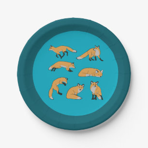 Red Foxes Paper Plate