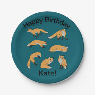Red Foxes Paper Plate