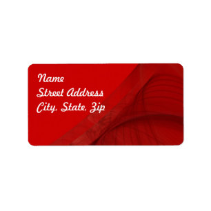 Red Fractal Background Address Sticker