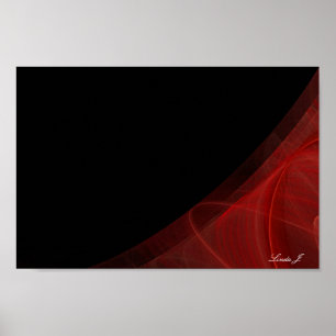 Red Fractal Border Canvas or Poster