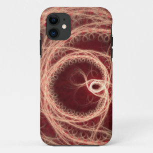 Red Fractal Heart iPhone 11 Case