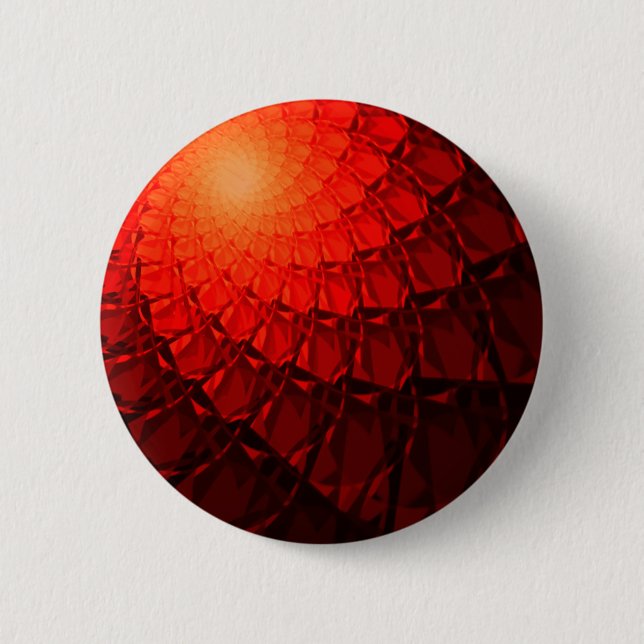 Red Fractal Pattern 6 Cm Round Badge (Front)