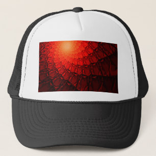 Red Fractal Pattern Trucker Hat