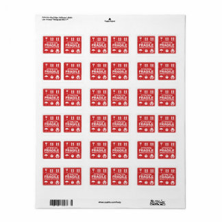 Red Fragile Handle with Care Mailing Label images5