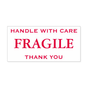 Red Fragile, Handle with Care, Thank You Self-inking Stamp