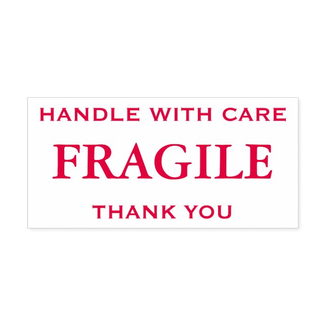 Red Fragile, Handle with Care, Thank You Self-inking Stamp (Design)