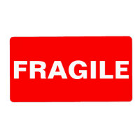Red Fragile Shipping Label