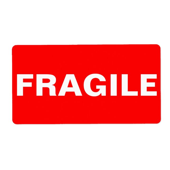 Red Fragile Shipping Label (Front)