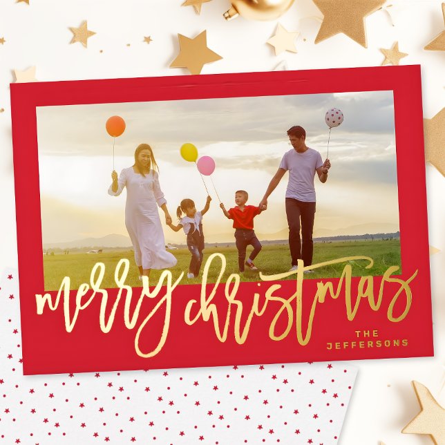Red Frame & Gold Merry Christmas Photo (Creator Uploaded)