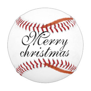 Red frame watercolor merry Christmas dd your name Baseball