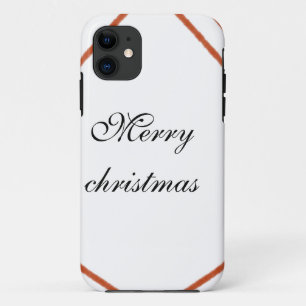 Red frame watercolor merry Christmas dd your name Case-Mate iPhone Case