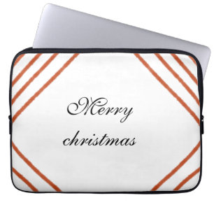 Red frame watercolor merry Christmas dd your name Laptop Sleeve
