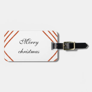 Red frame watercolor merry Christmas dd your name Luggage Tag