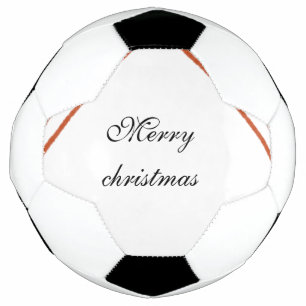 Red frame watercolor merry Christmas dd your name Soccer Ball
