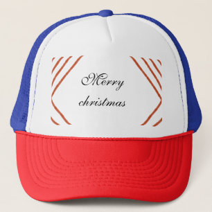 Red frame watercolor merry Christmas dd your name Trucker Hat