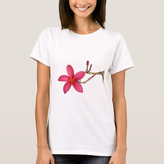 Red Frangipani flower T-Shirt (Front)