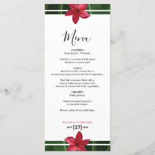 Red Frangipani Plumeria Wedding Menu