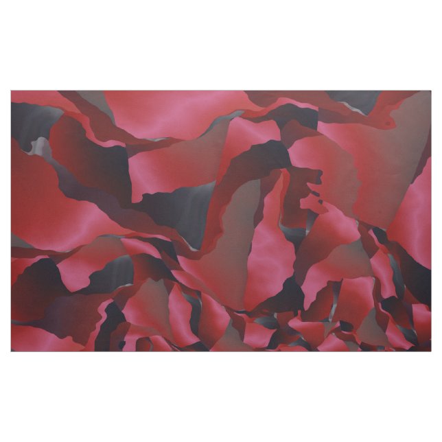 Red frayed abstraction fabric (Yard)