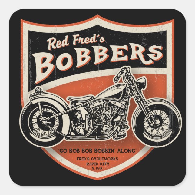 Red Fred's Bobbers Square Sticker (Front)