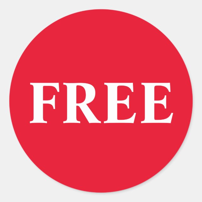 Red Free Product Merchandise Sticker (Front)