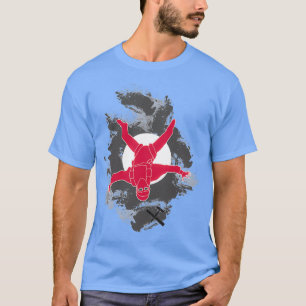 Red freeflyer with sun and grey clouds T-Shirt