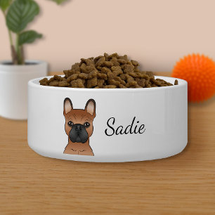 Red French Bulldog / Frenchie Cartoon Dog & Name