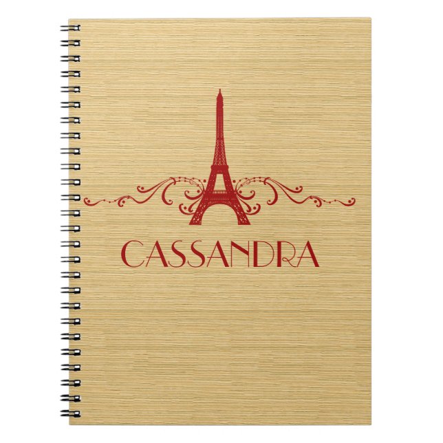 Red French Flourish Notebook (Front)