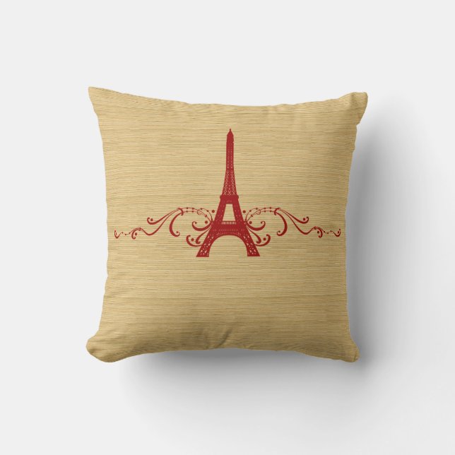 Red French Flourish Pillow (Front)