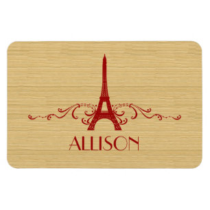Red French Flourish Premium Magnet