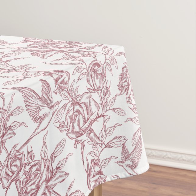 Red French Toile Tablecloth (In Situ)