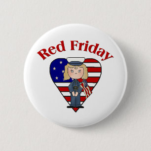 Red Friday Female 6 Cm Round Badge