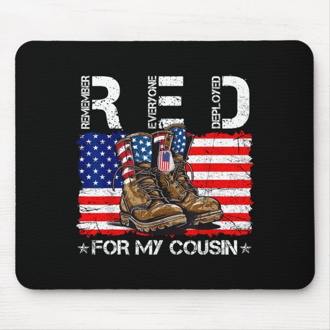 Red friday for cousin flag remember everyone mouse pad (Front)