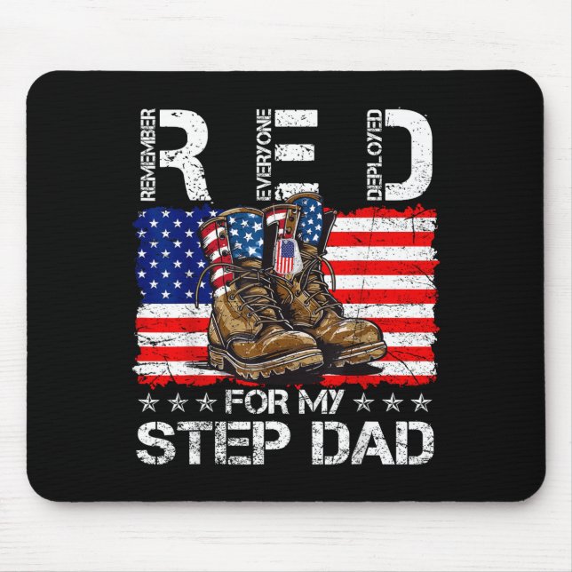 Red friday for step dad remember everyone deployed mouse pad (Front)