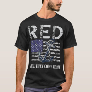 Red Friday Military Deployed Navy Soldier US Flag T-Shirt