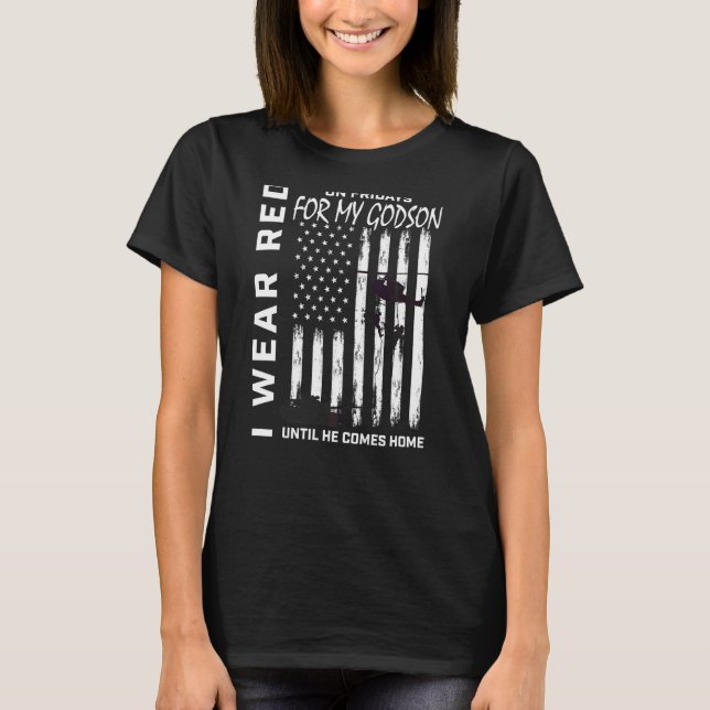 Red Friday Military Remember Everyone Deployed God T-Shirt (Front)