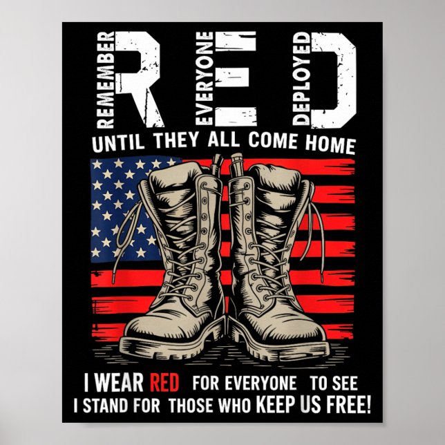 Red Friday Military Support - Remember Everyone Poster (Front)