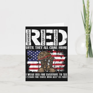 Red Friday Military Wear Red Support Troops Flag Card