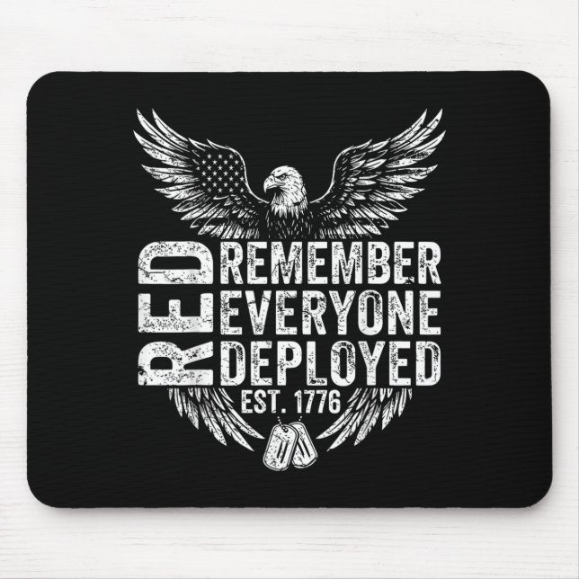 RED Friday Remember Everyone Deployed Eagle Mouse Pad (Front)