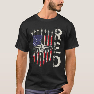 RED Friday Remember Everyone Deployed Fighter Jet  T-Shirt